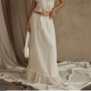 12th tribe Dahlia Baby Yellow Maxi Skirt size small